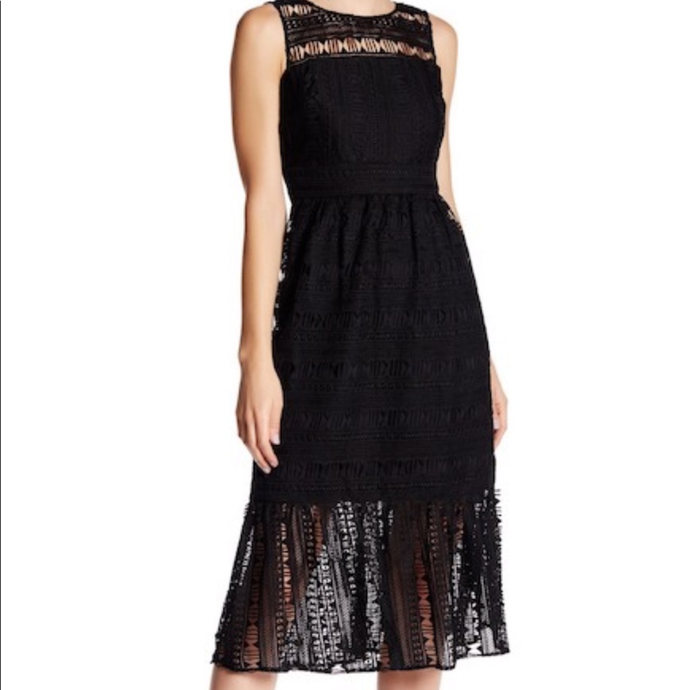 Nicole Miller lace midi dress